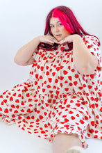 Mushroom Dress in Strawberry Cotton Poplin
