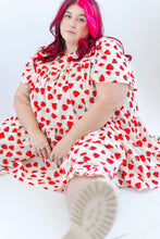 Mushroom Dress in Strawberry Cotton Poplin