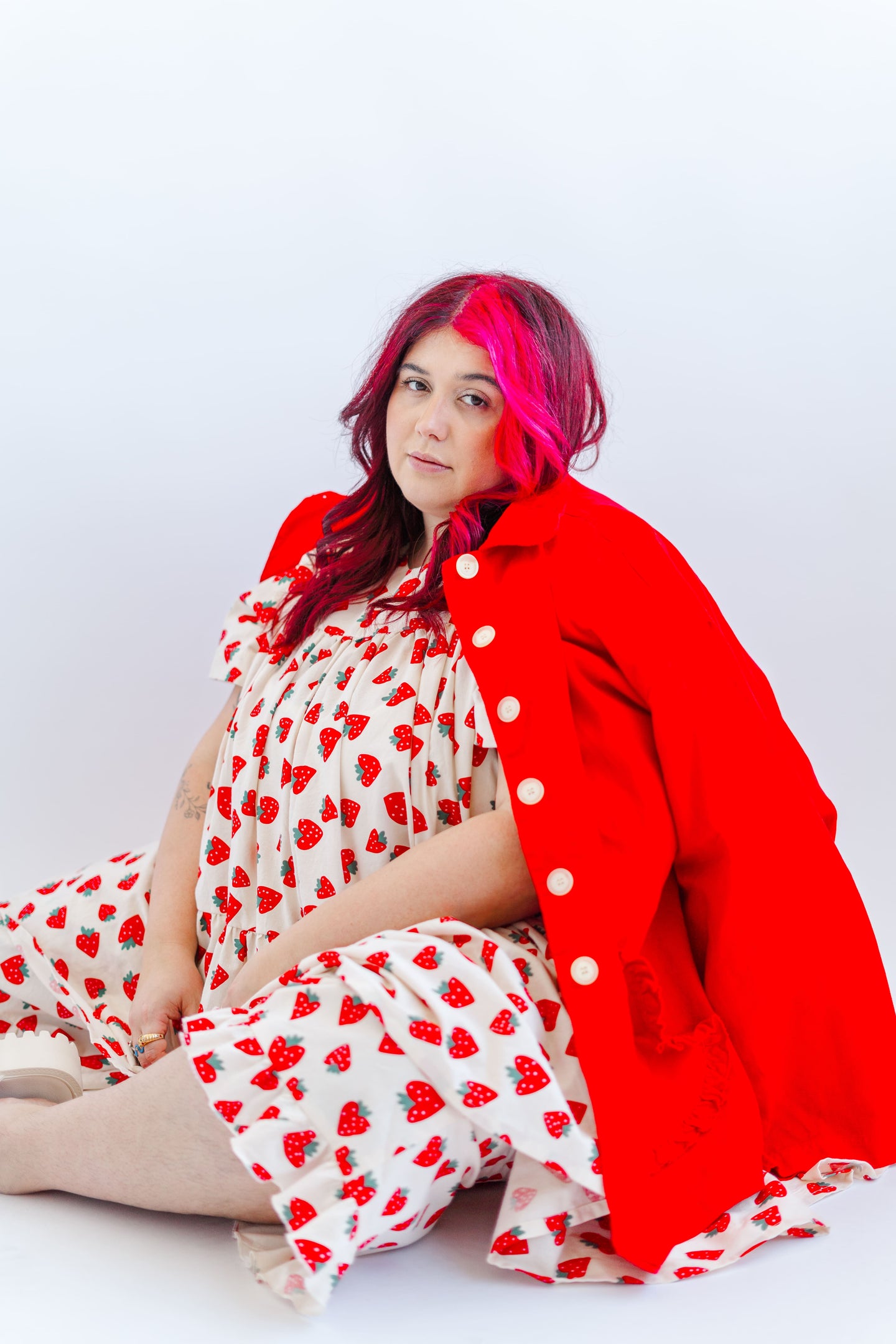 Heart Chore Jacket in Red Twill (RTS)