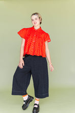 Cherry Polka Dot Button Mushroom Top