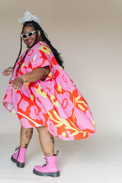 Mini Mushroom Dress in Petal Pop