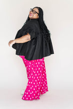 Black Crinkle Mushroom Top