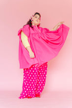 Pink Polka Dot Pleated Flare Pant