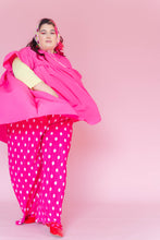 Pink Polka Dot Pleated Flare Pant