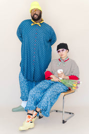 POLKA DOT DENIM SOFT VOLUME SHIRT DRESS