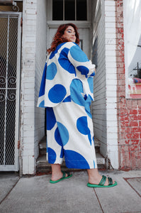 Soft Volume Long Sleeve Button Up in Dottie