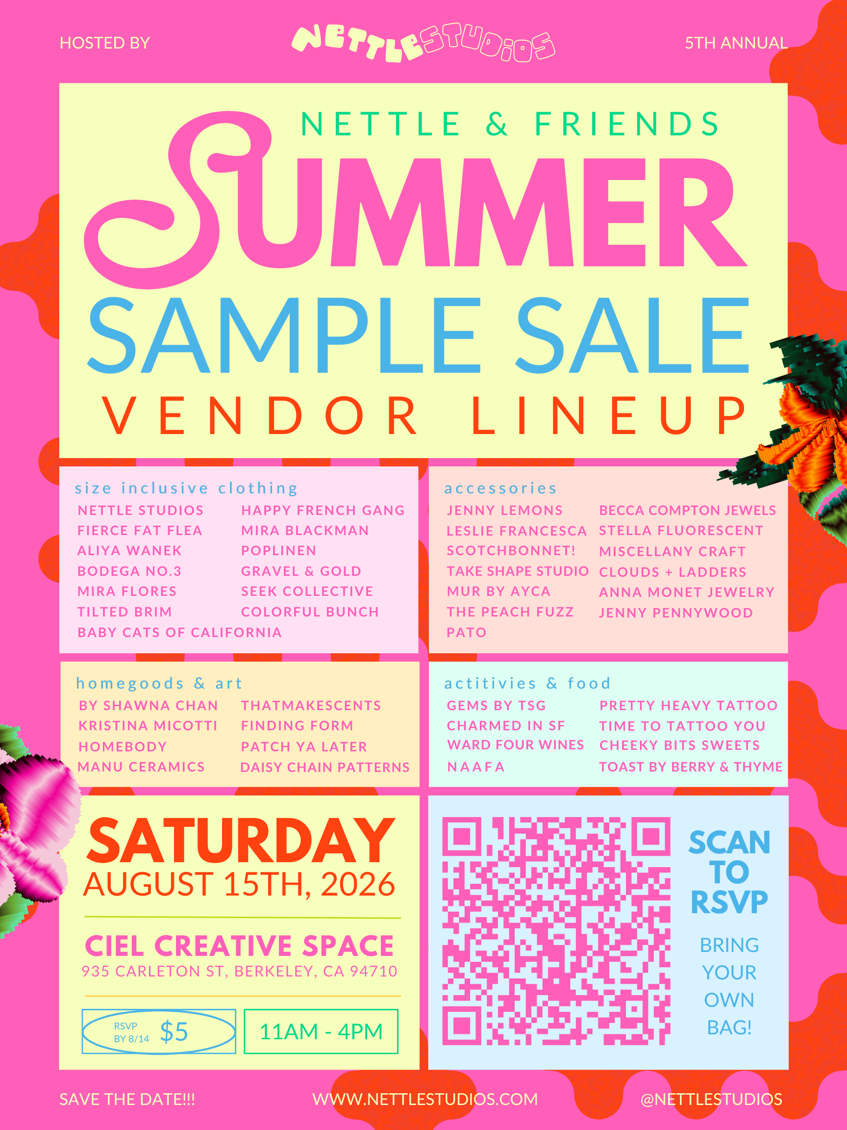 NETTLE & FRIENDS SUMMER SAMPLE SALE 2026 - AUG 15TH @11AM - 4PM