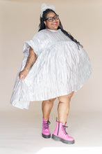 Silver Metallic Mini Mushroom Dress