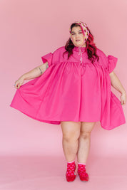 Hot Pink Mini Mushroom Dress