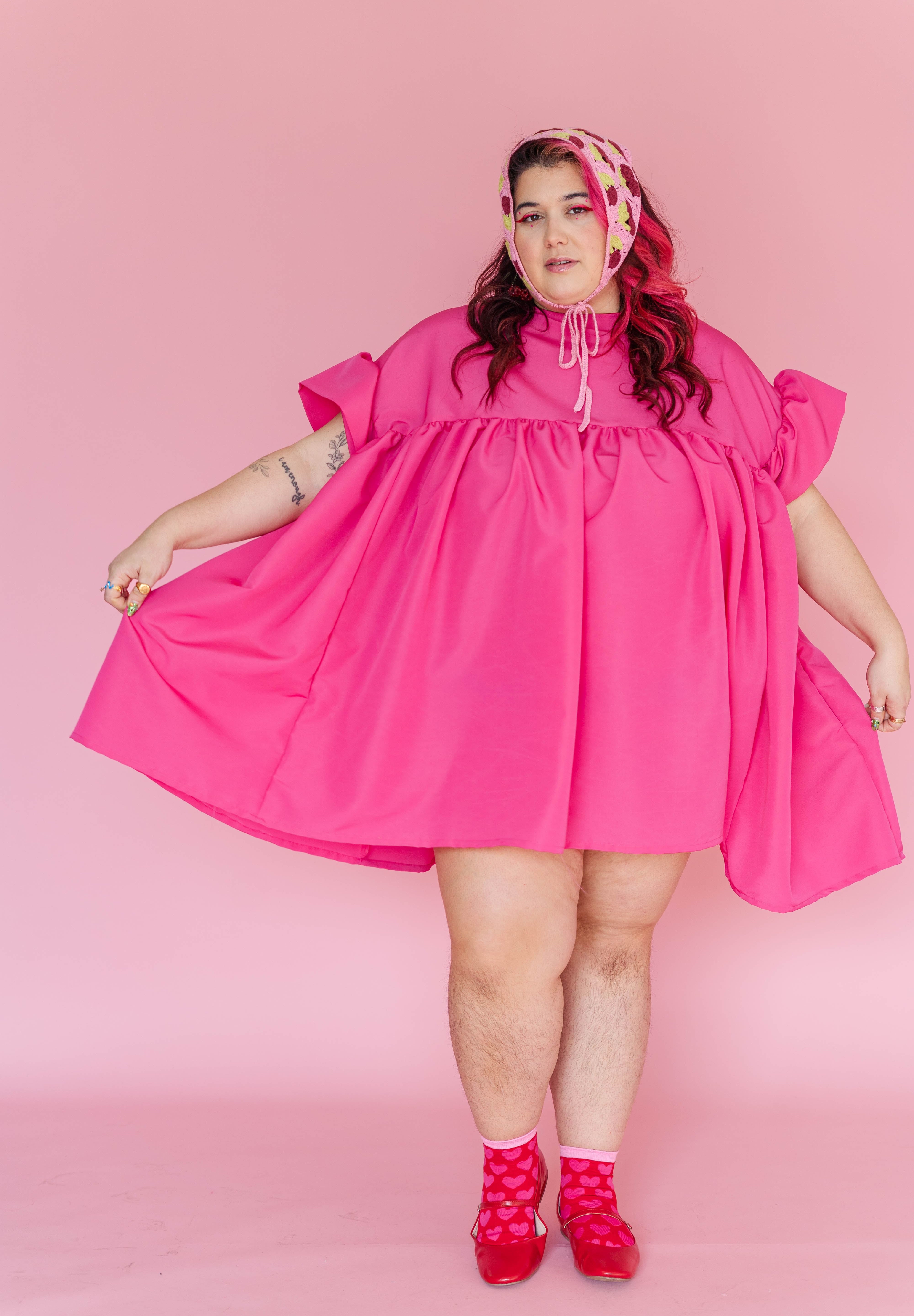 Hot Pink Mini Mushroom Dress