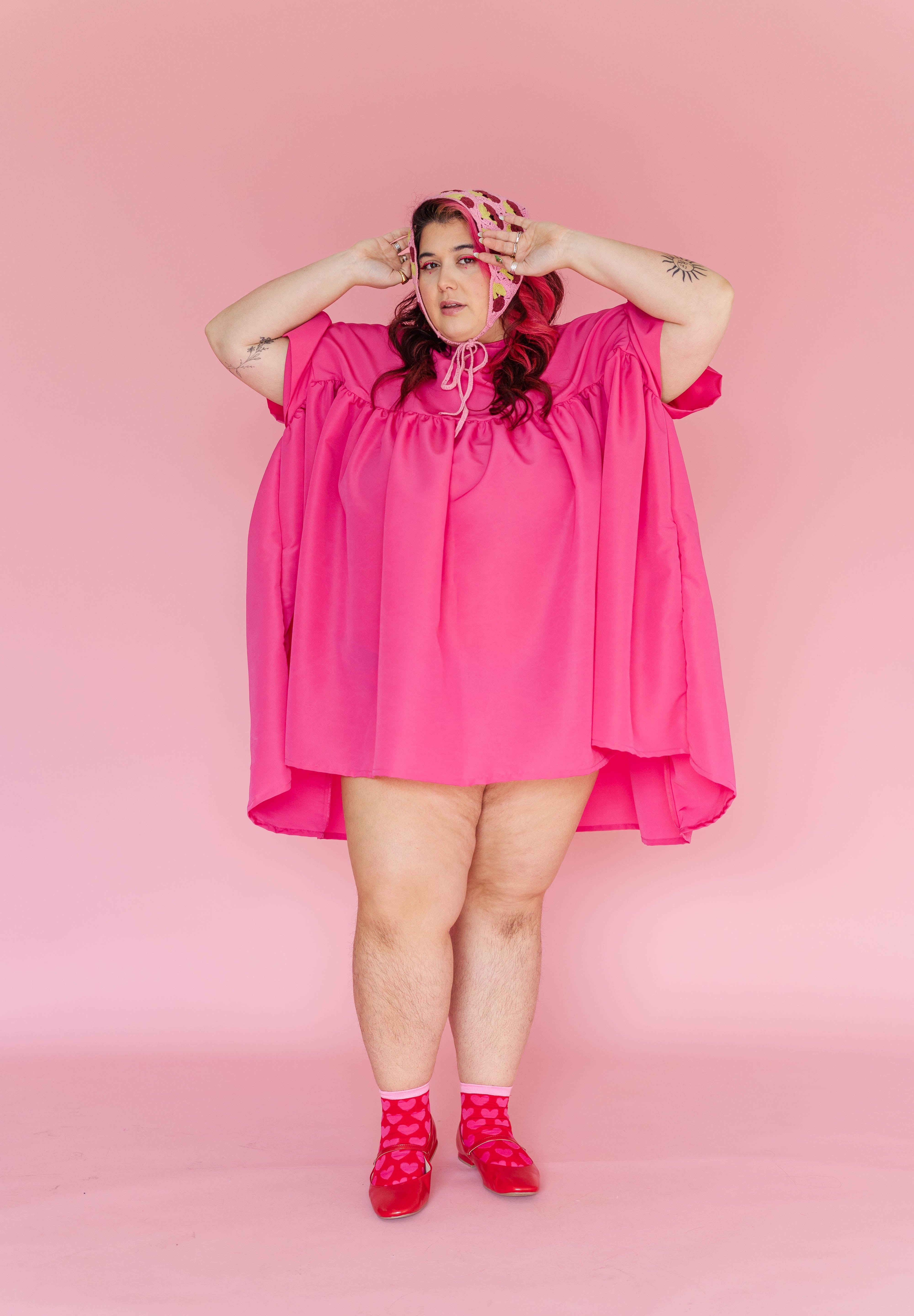 Hot Pink Mini Mushroom Dress