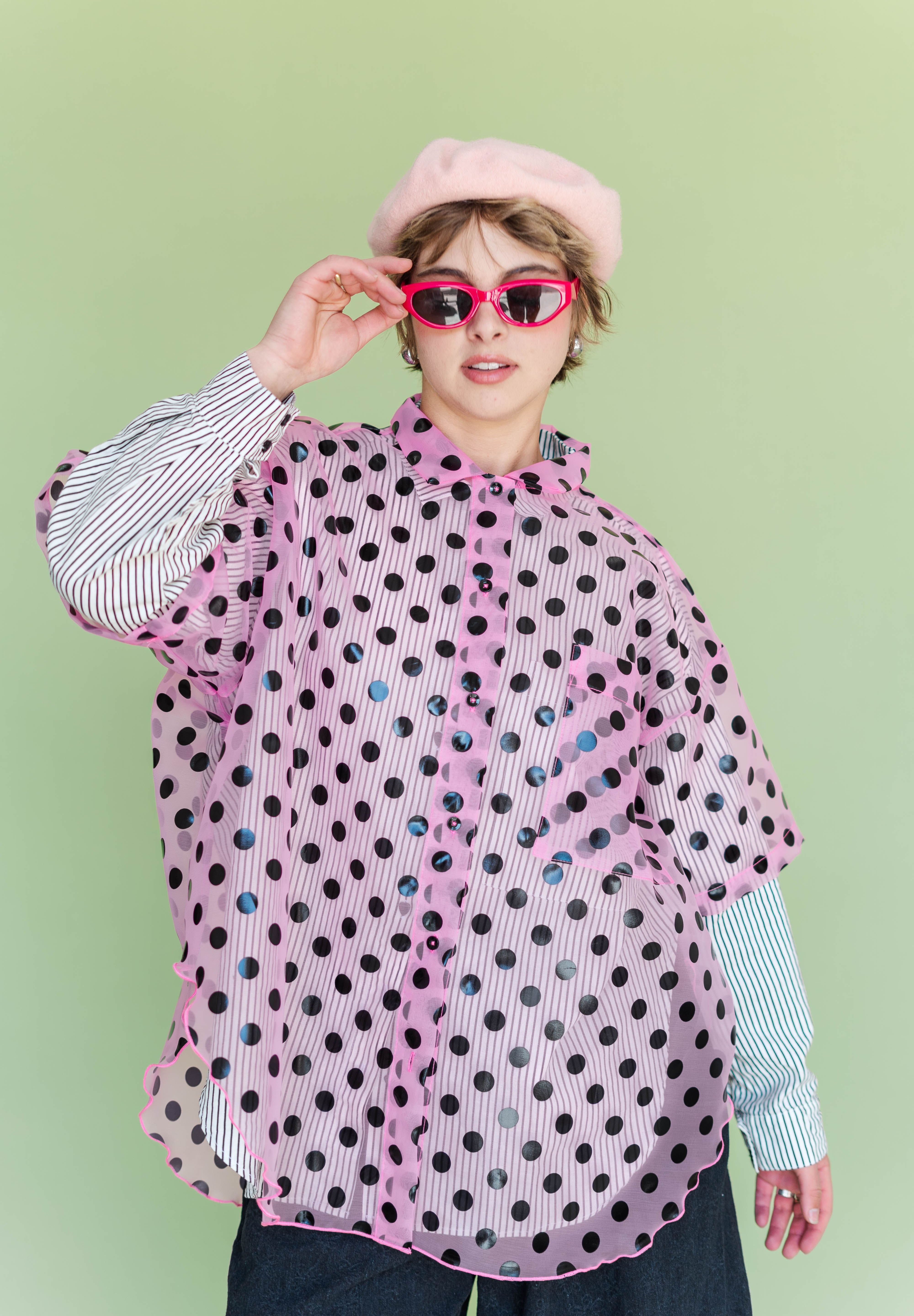 Sheer Sk8r Grl Polka Dot Tulip Top