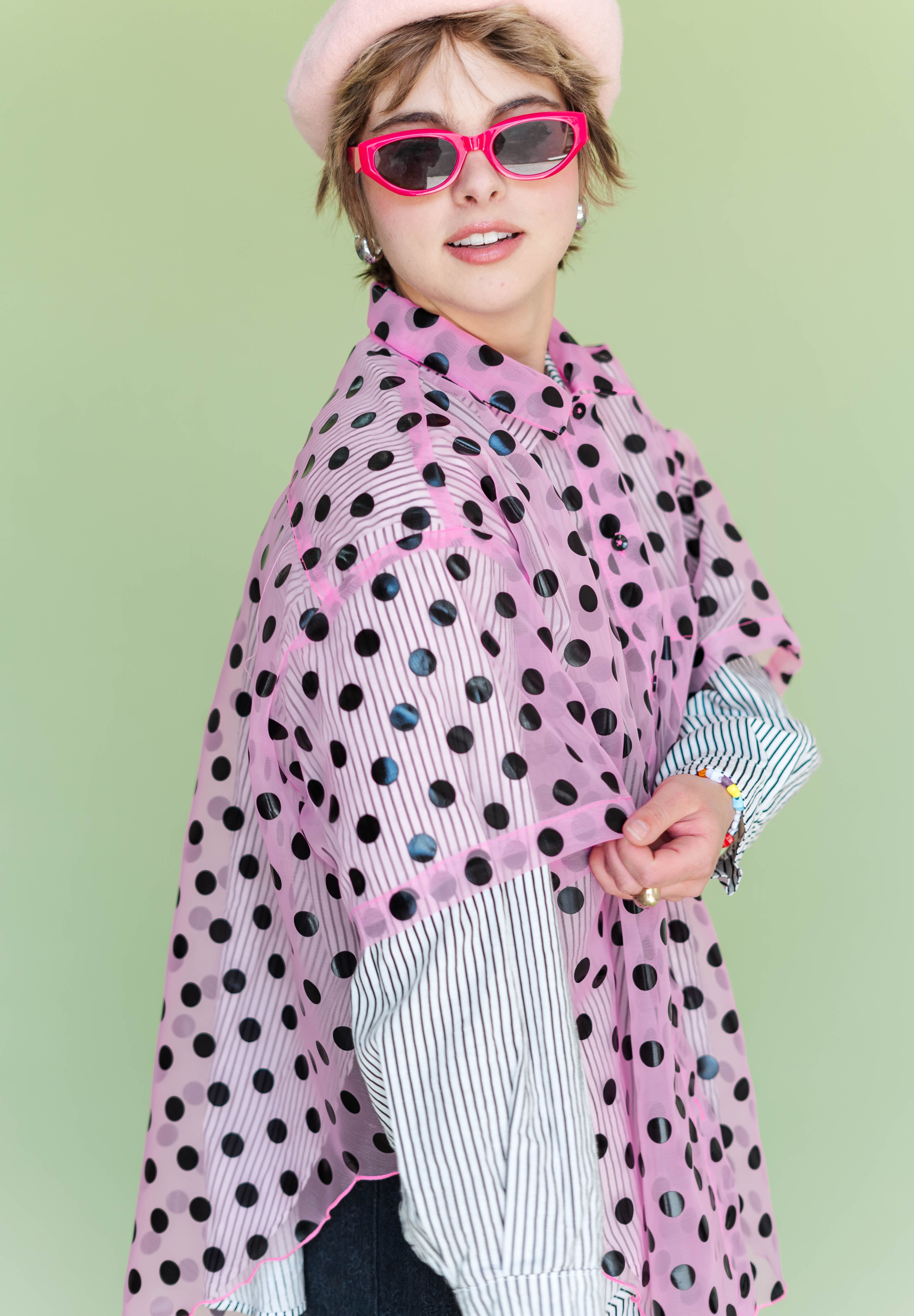 Sheer Sk8r Grl Polka Dot Tulip Top