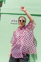 SHEER SK8R GRL POLK DOT TULIP TOP