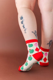 PINK ARGYLE APPLE SOCKS