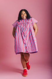 BERRY BASKET BUTTON MUSHROOM DRESS