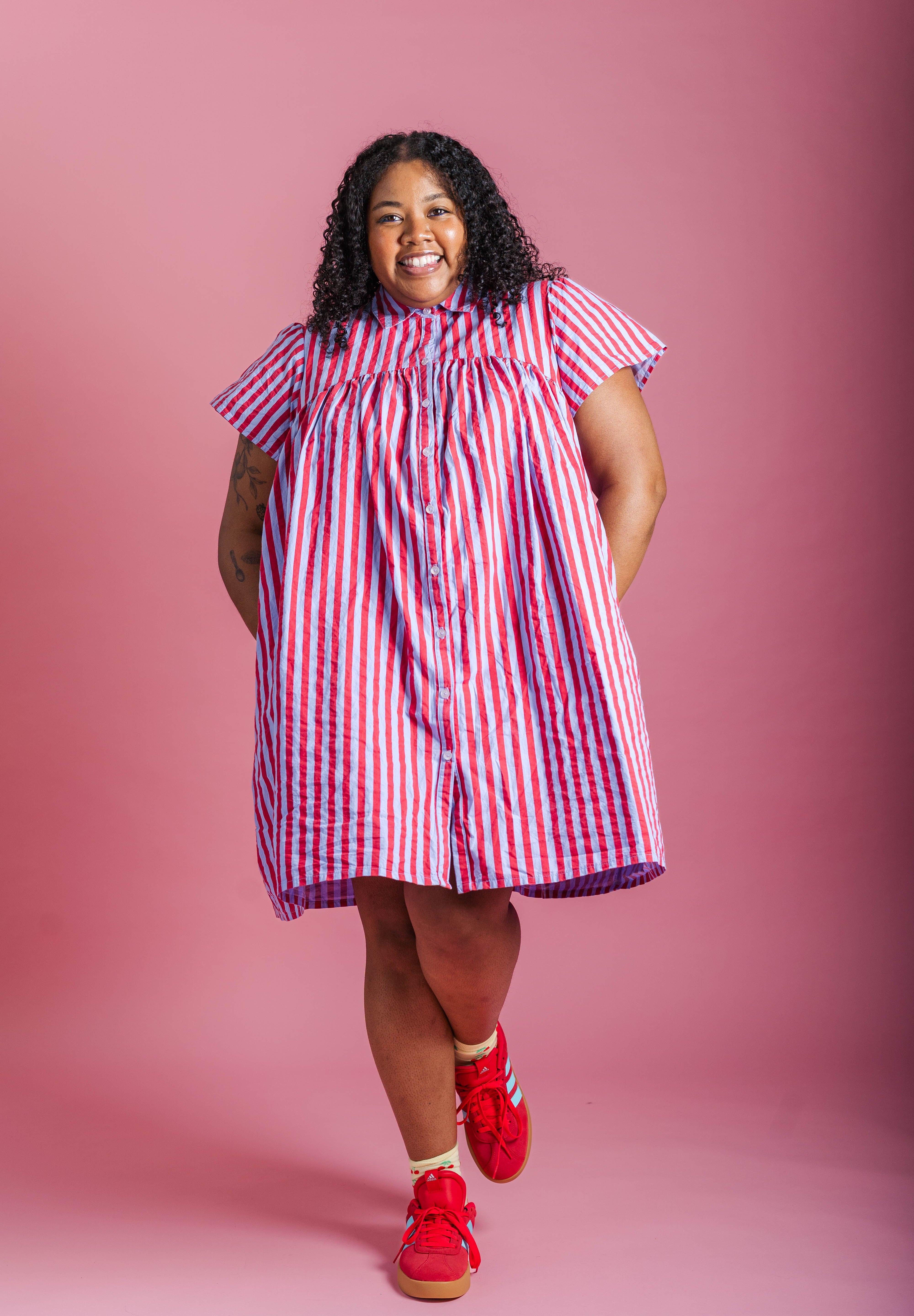 BERRY BASKET BUTTON MUSHROOM DRESS