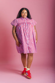 BERRY BASKET BUTTON MUSHROOM DRESS