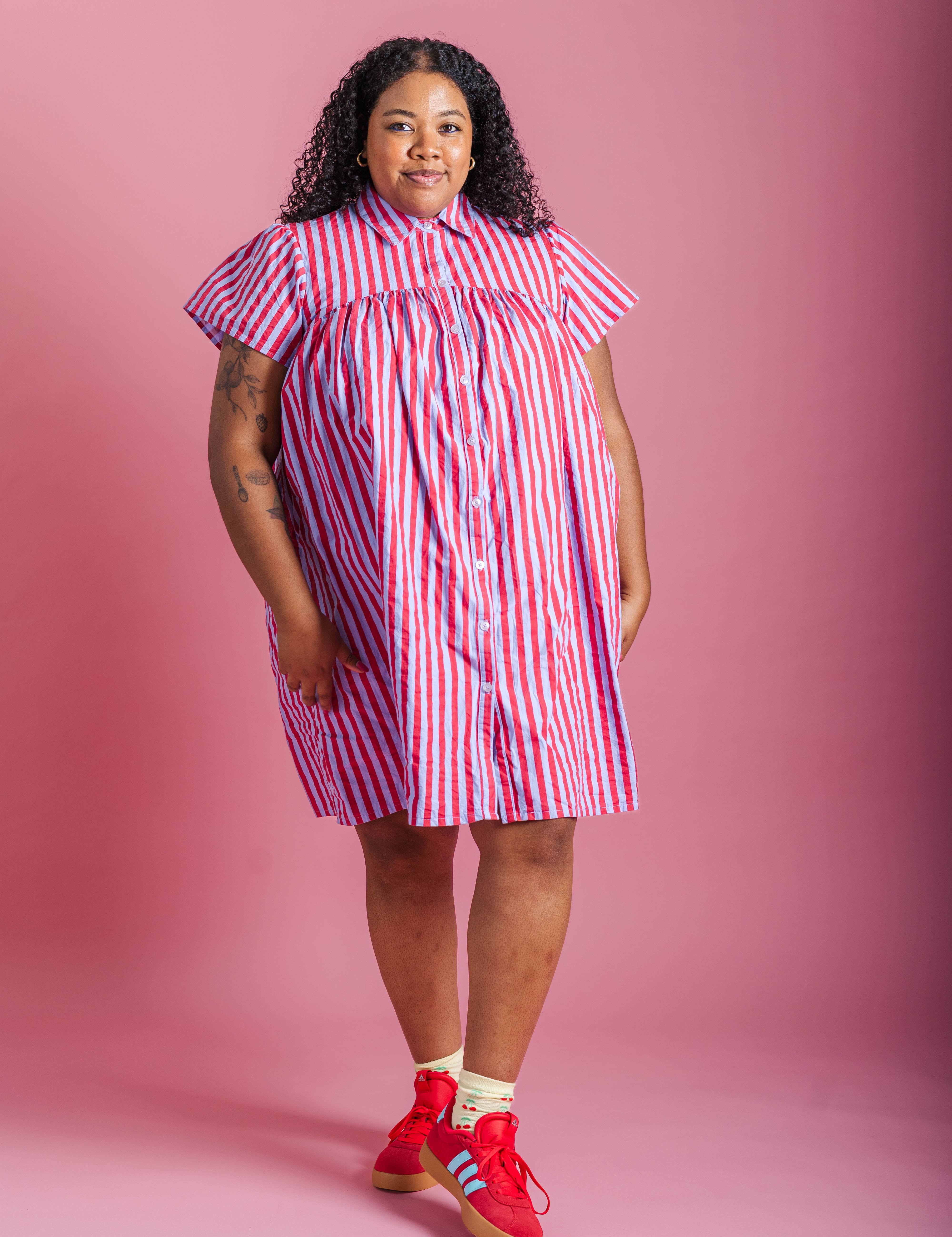 BERRY BASKET BUTTON MUSHROOM DRESS