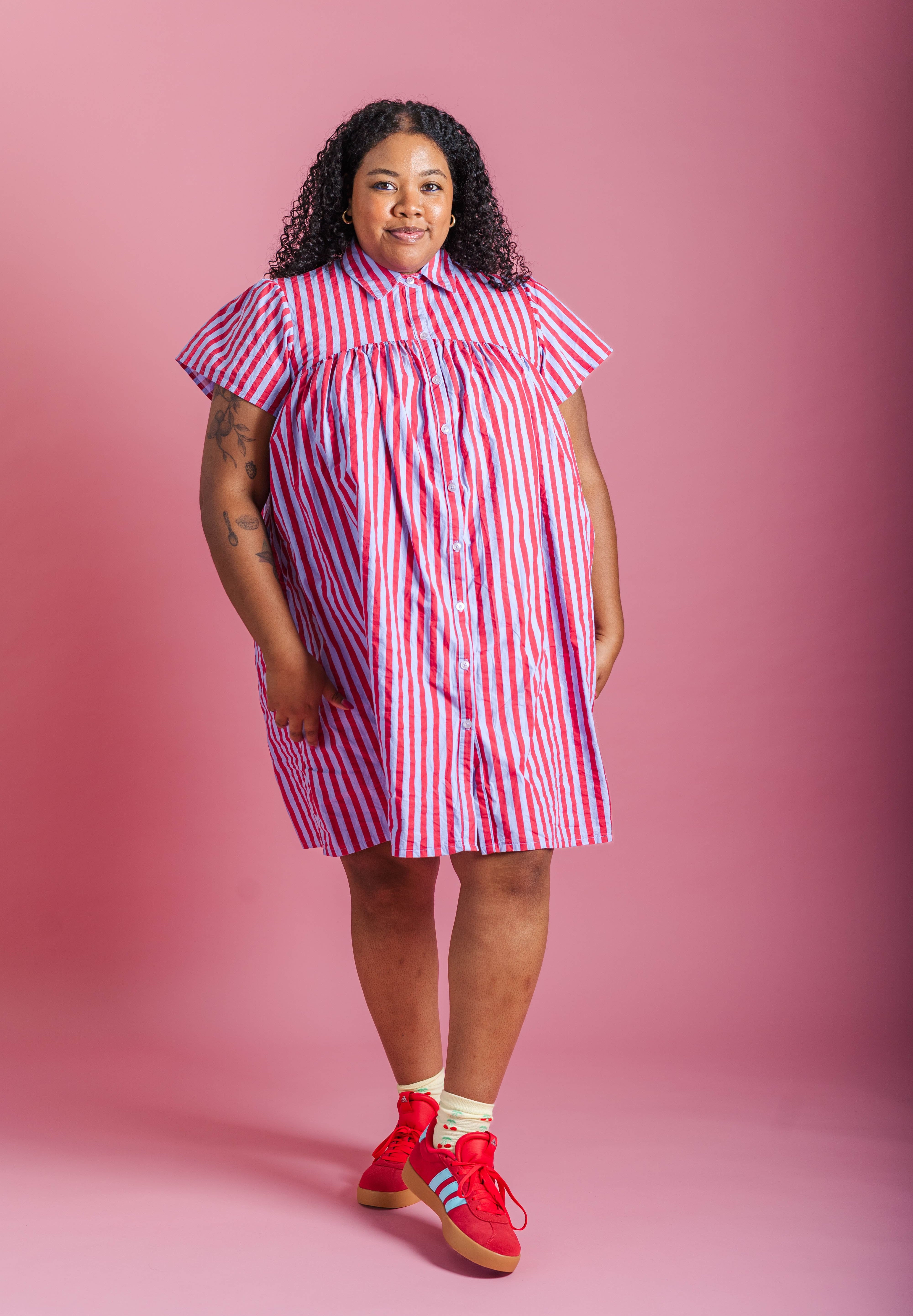 BERRY BASKET BUTTON MUSHROOM DRESS