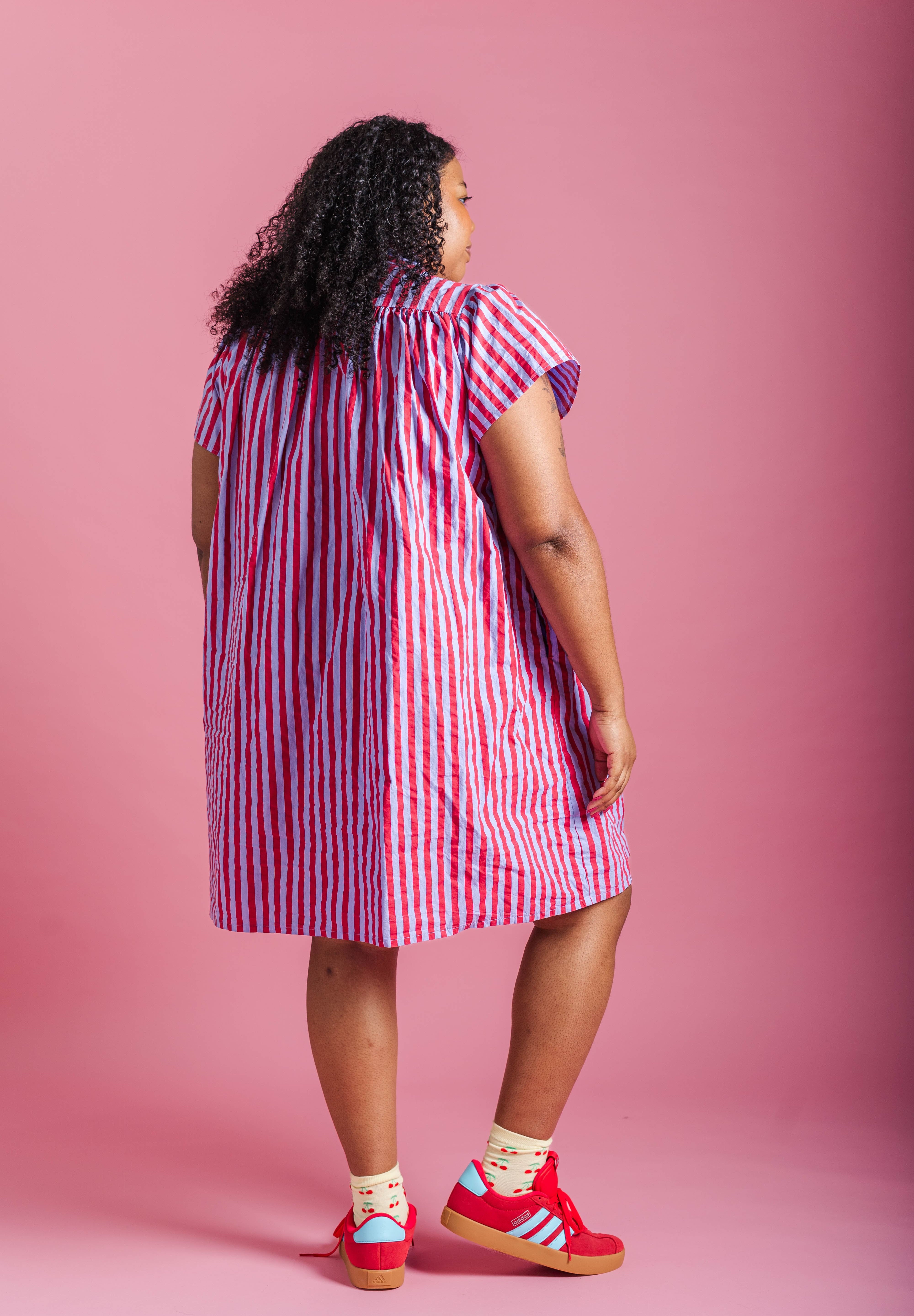 BERRY BASKET BUTTON MUSHROOM DRESS