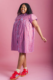 BERRY BASKET BUTTON MUSHROOM DRESS