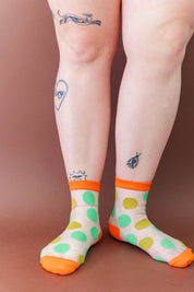 SHEER PISTACHIO DOT SOCKS