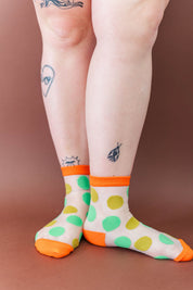 SHEER PISTACHIO DOT SOCKS