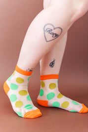 SHEER PISTACHIO DOT SOCKS