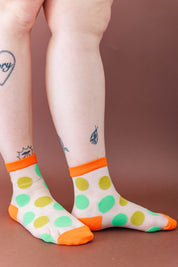 SHEER PISTACHIO DOT SOCKS