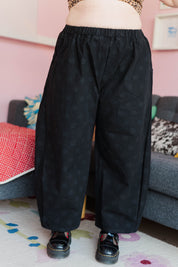 BLACK POLKA DOT BALLOON PANT