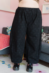 BLACK POLKA DOT BALLOON PANT
