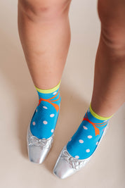blue bow dot socks