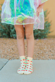 KIDS' BUTTER CHERRY SOCKS