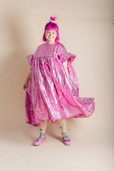 CANDY WRAPPER PINK METALLIC MUSHROOM DRESS