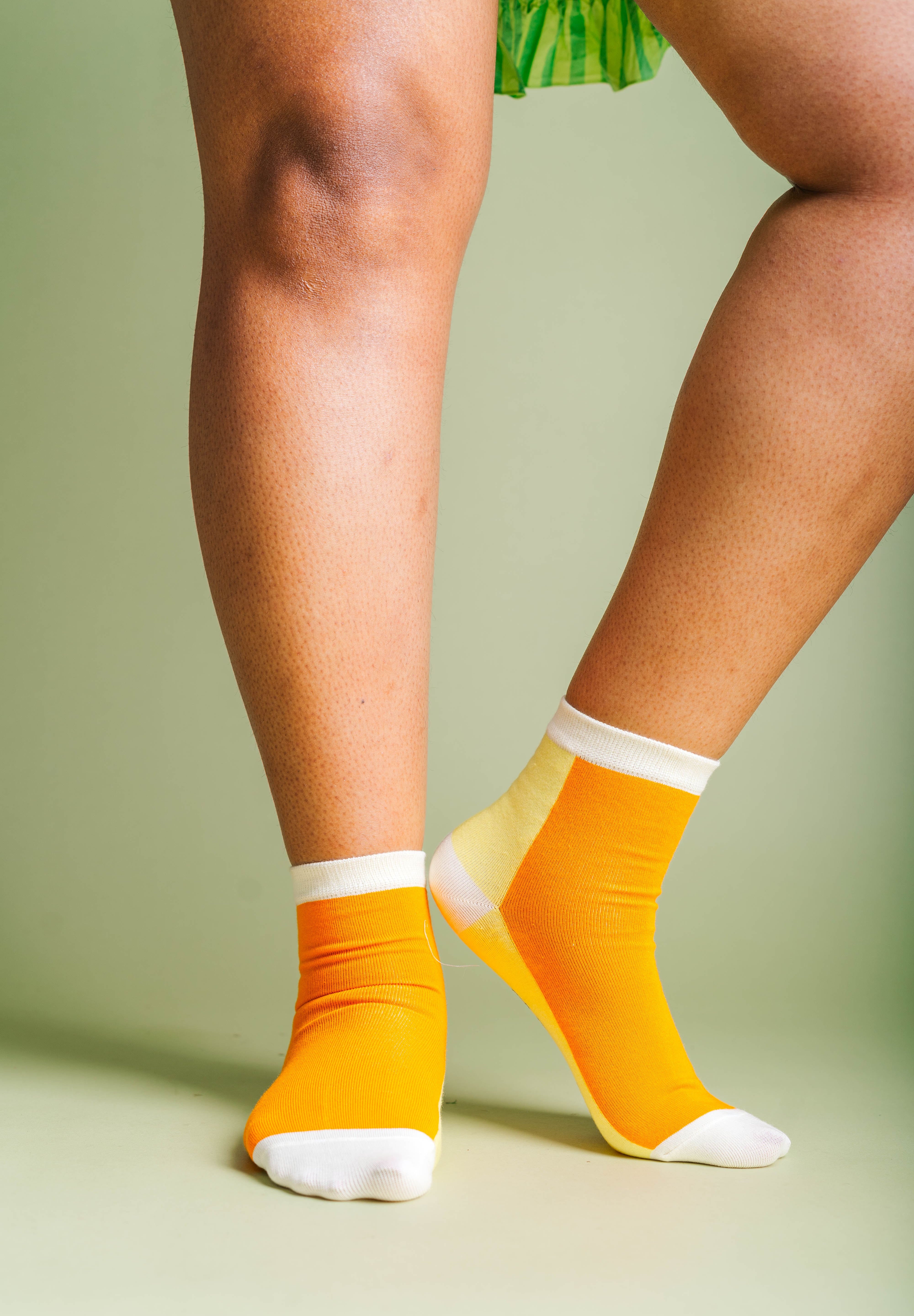 CANDY CORN COLOR BLOCK SOCK