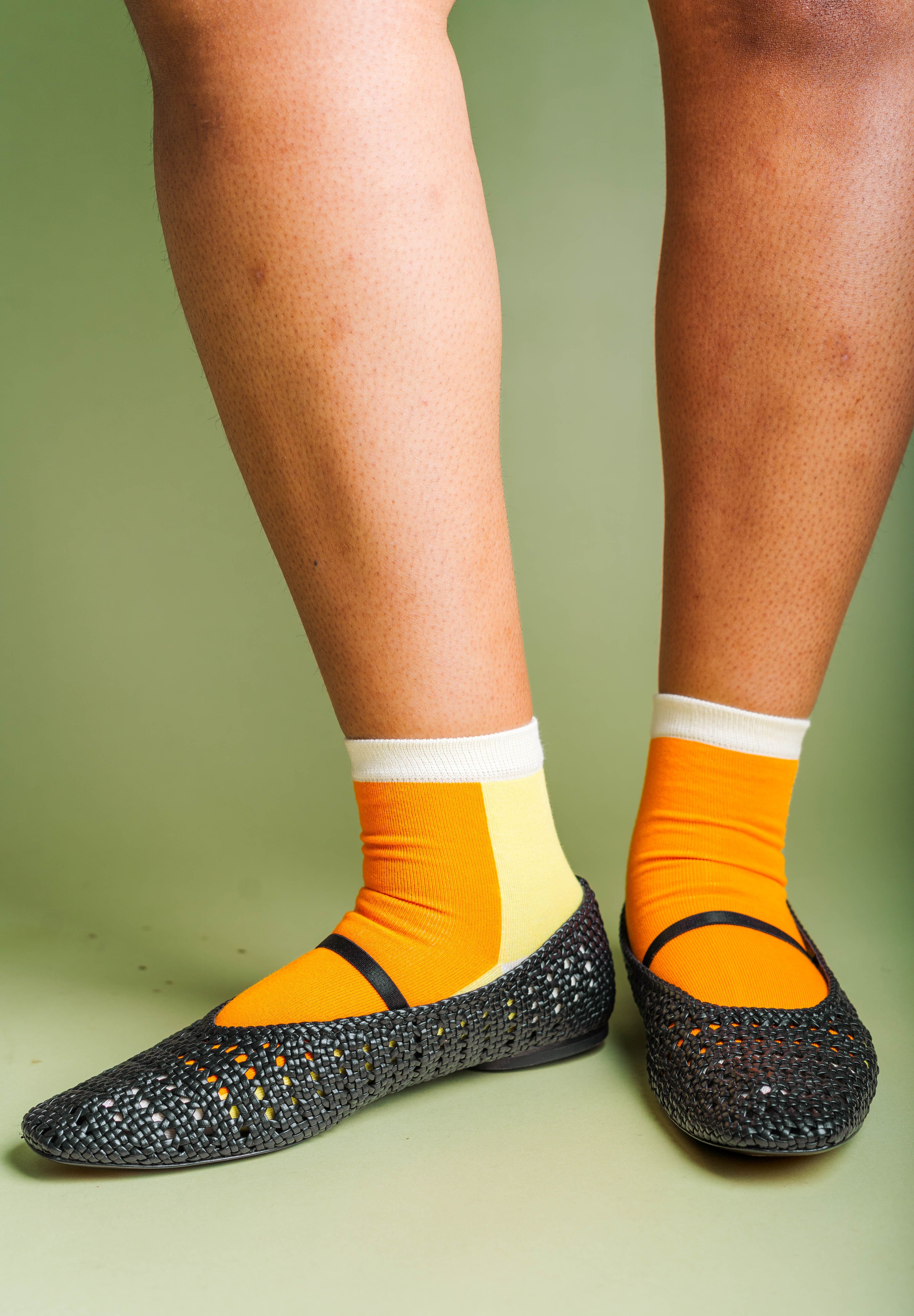 CANDY CORN COLOR BLOCK SOCK