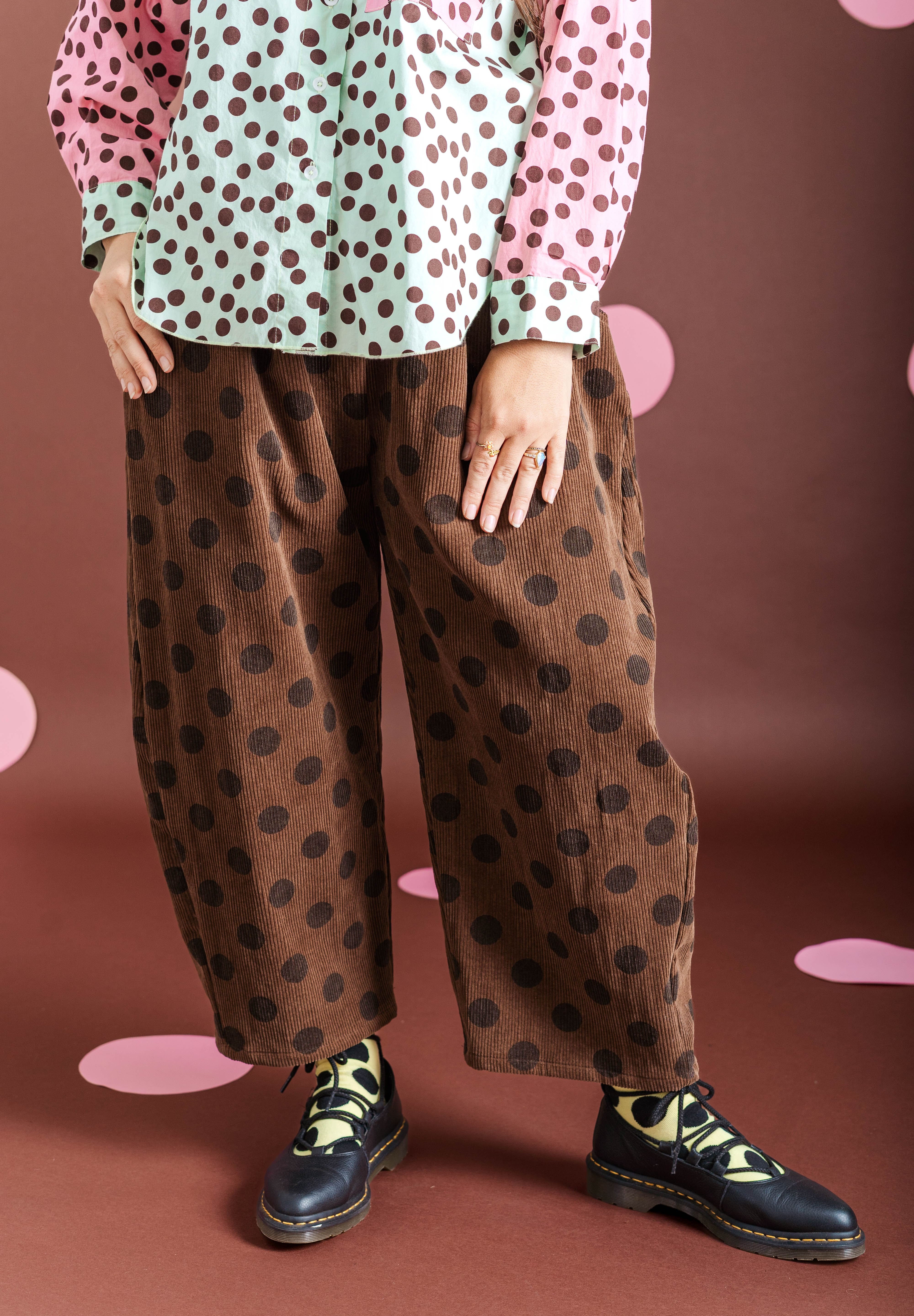 CHOCOLATE DOT CORDUROY BALLOON PANTS