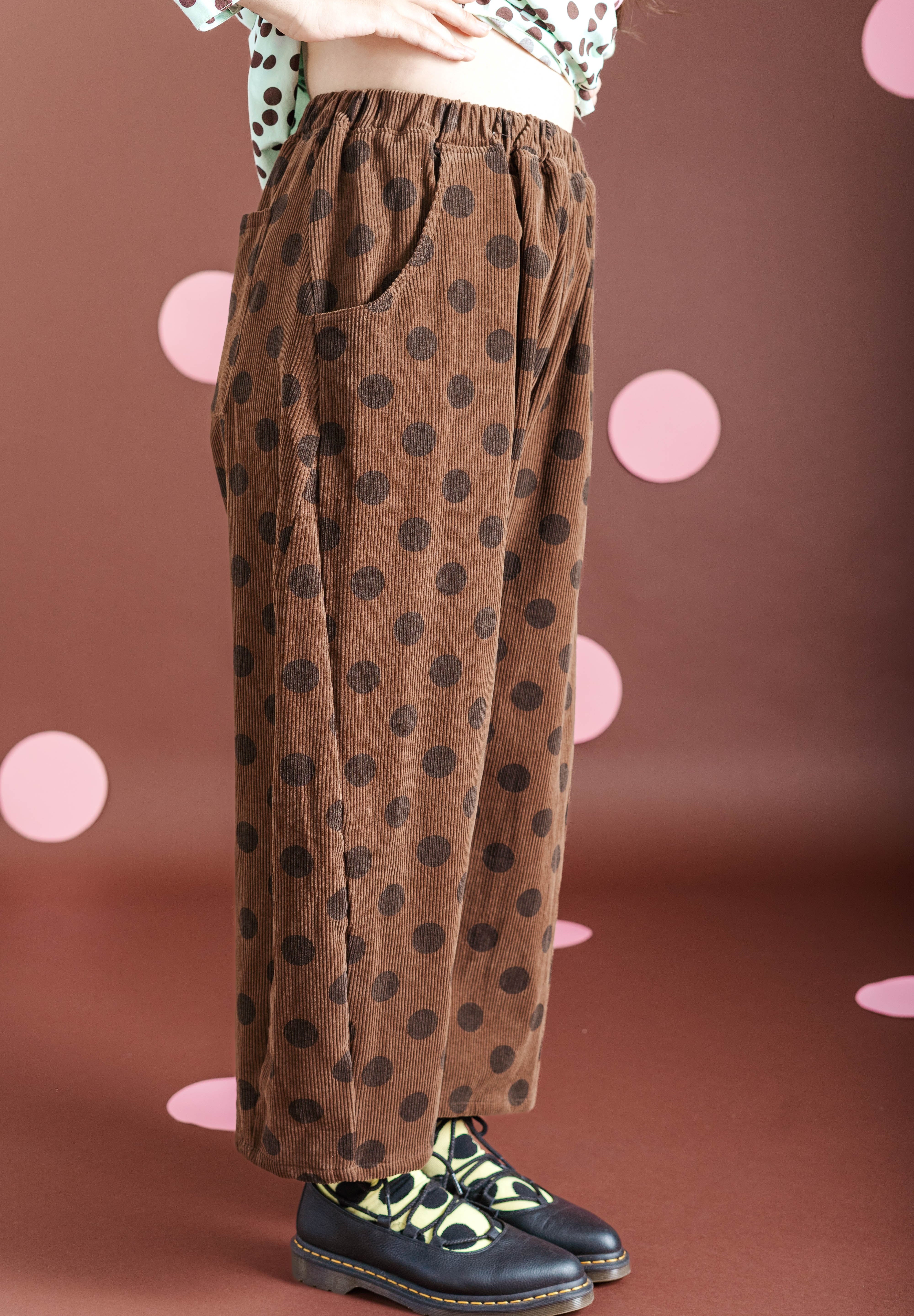 CHOCOLATE DOT CORDUROY BALLOON PANTS
