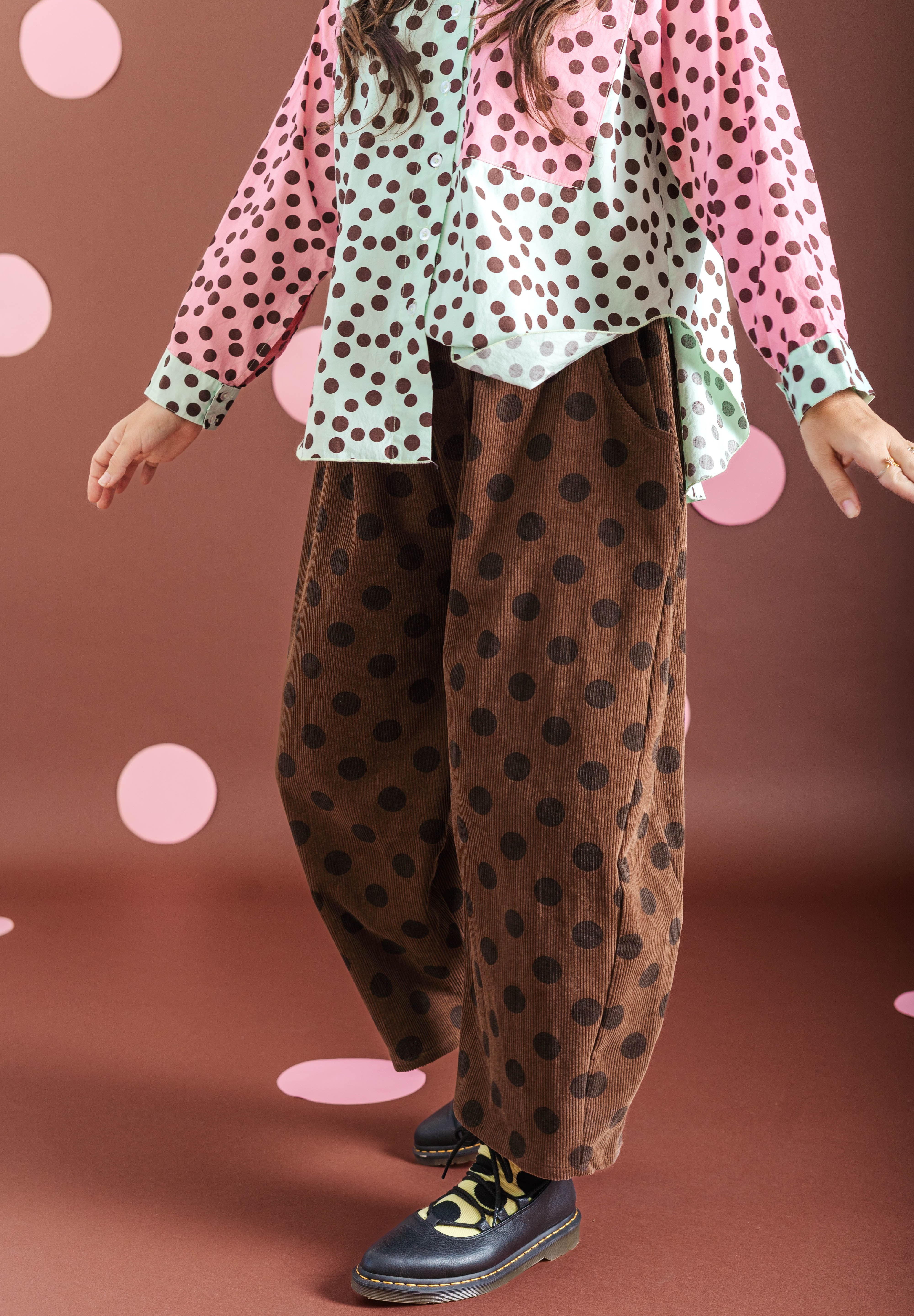 CHOCOLATE DOT CORDUROY BALLOON PANTS