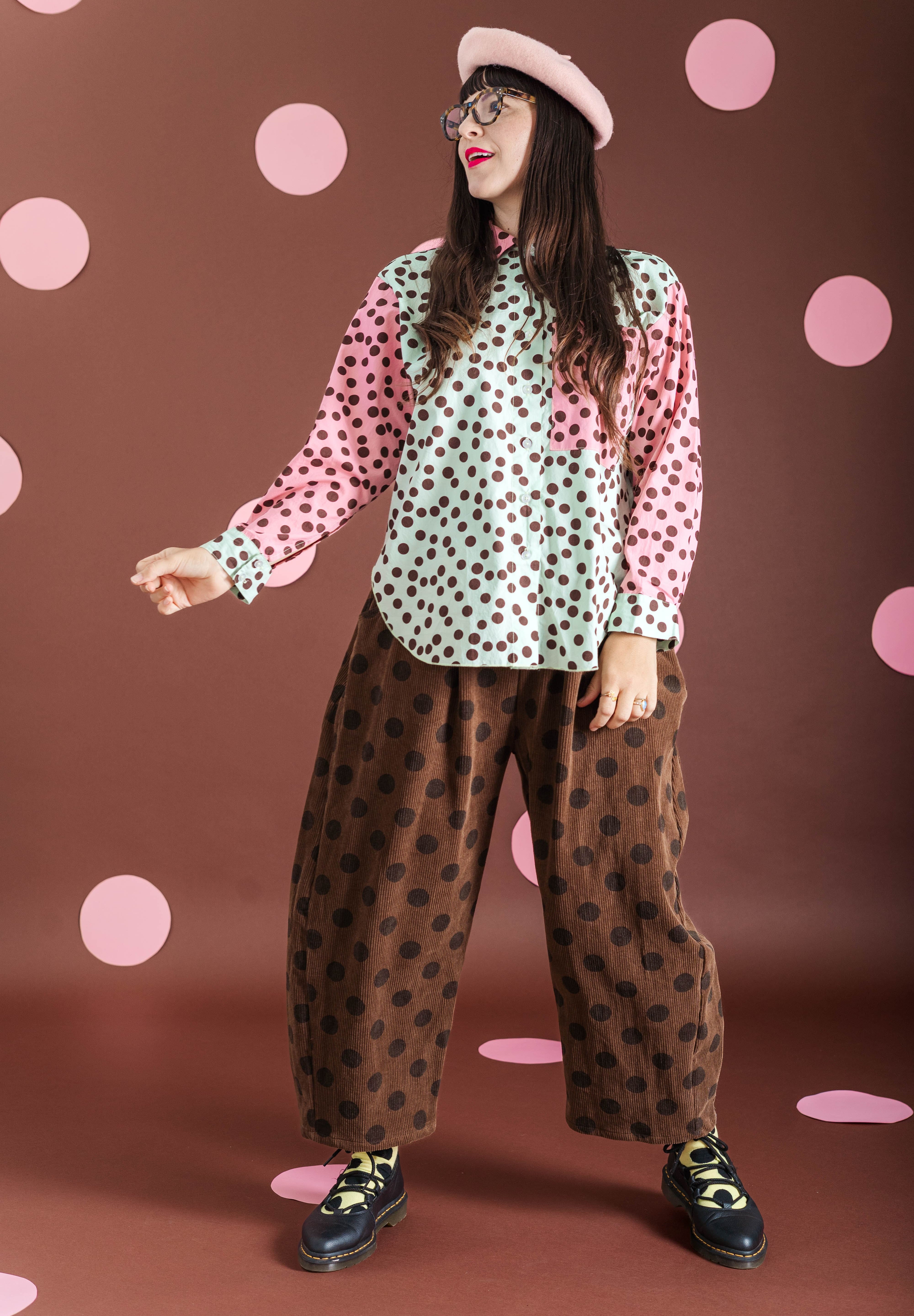 CHOCOLATE DOT CORDUROY BALLOON PANTS