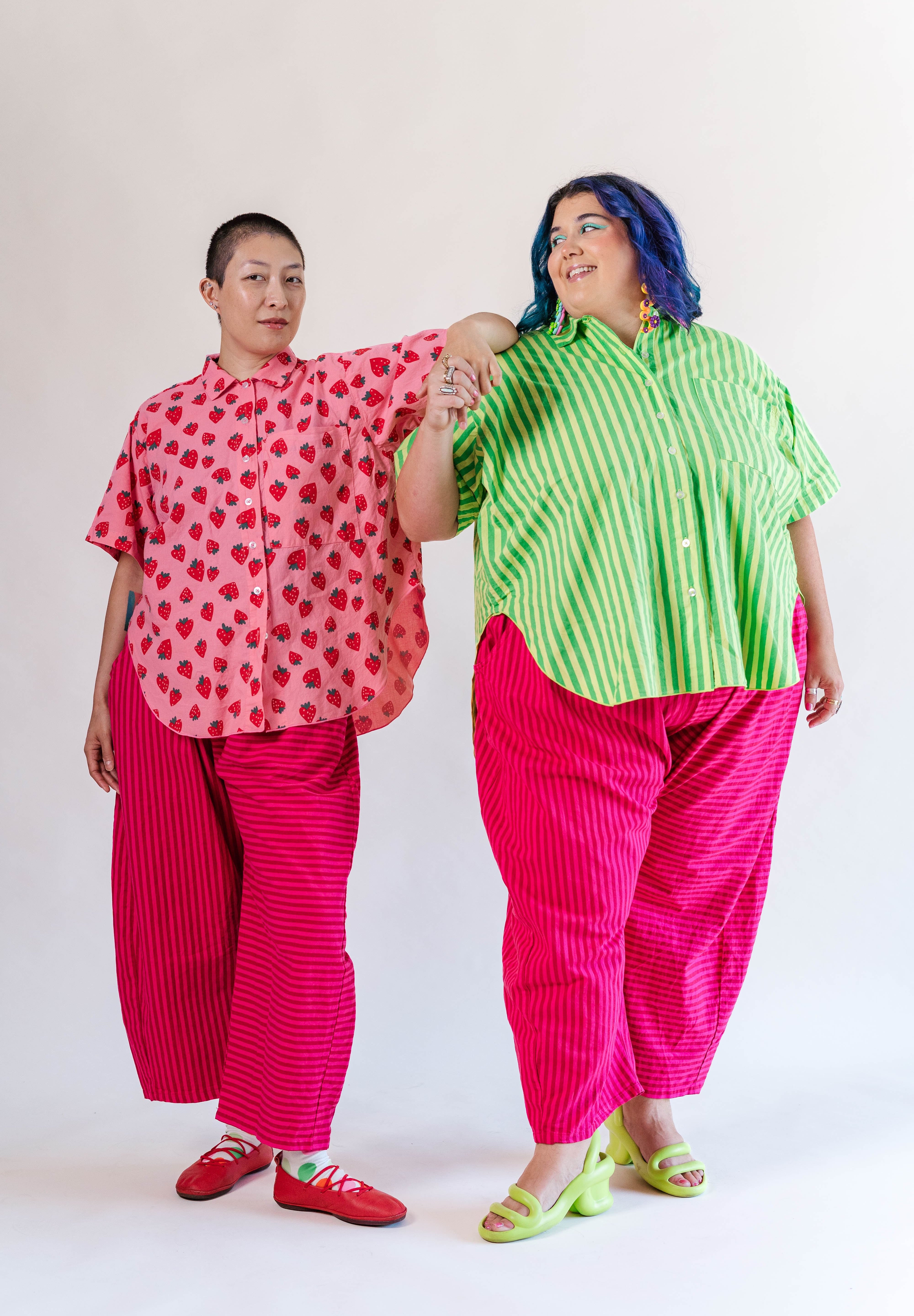 CIRCUS TENT STRIPED BALLOON PANTS