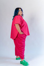 CIRCUS TENT STRIPED BALLOON PANTS