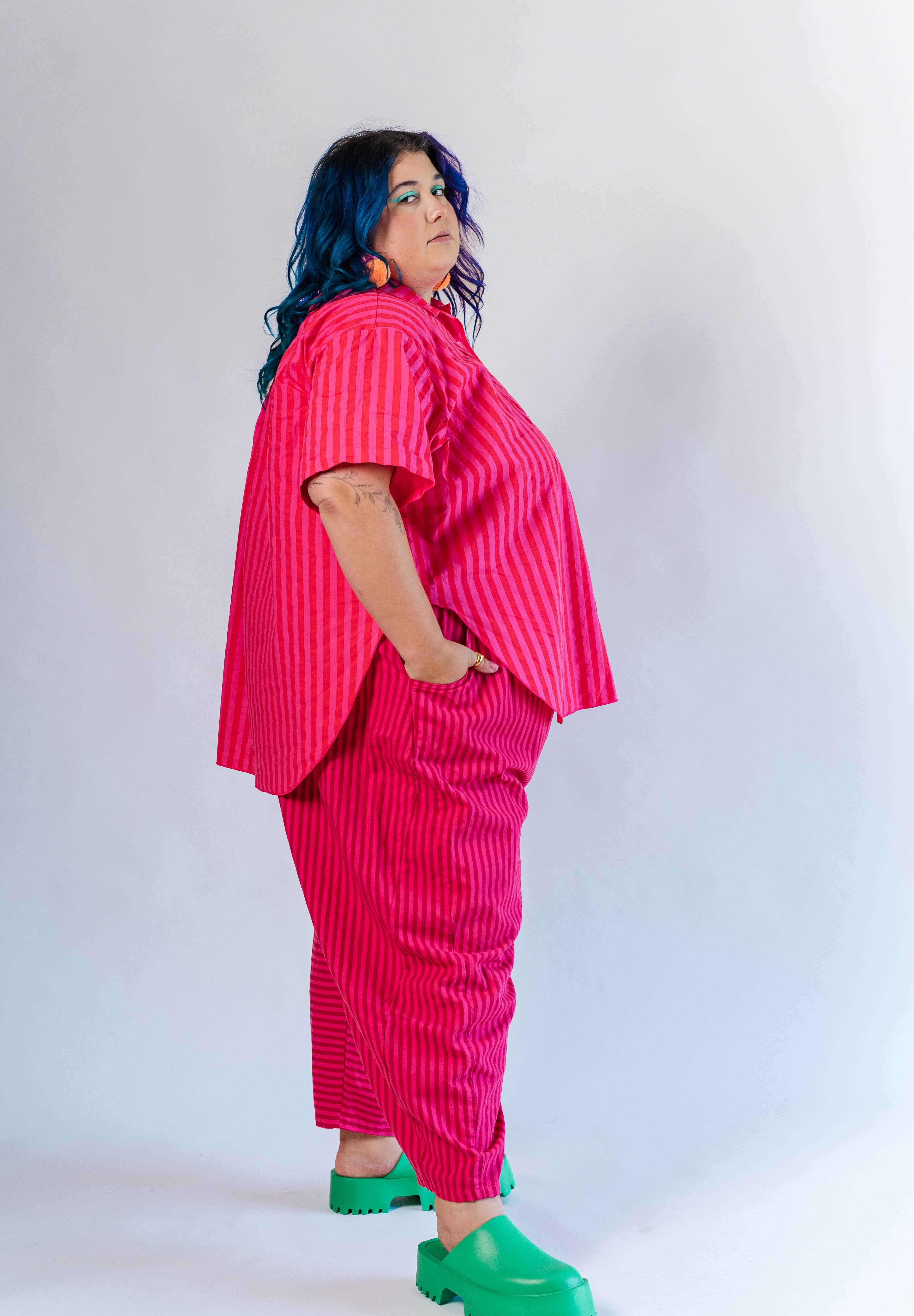 CIRCUS TENT STRIPED BALLOON PANTS
