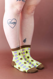GREEN TWEE BUTTON SOCKS