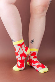 SHEER CHERRY JUMBLE SOCKS