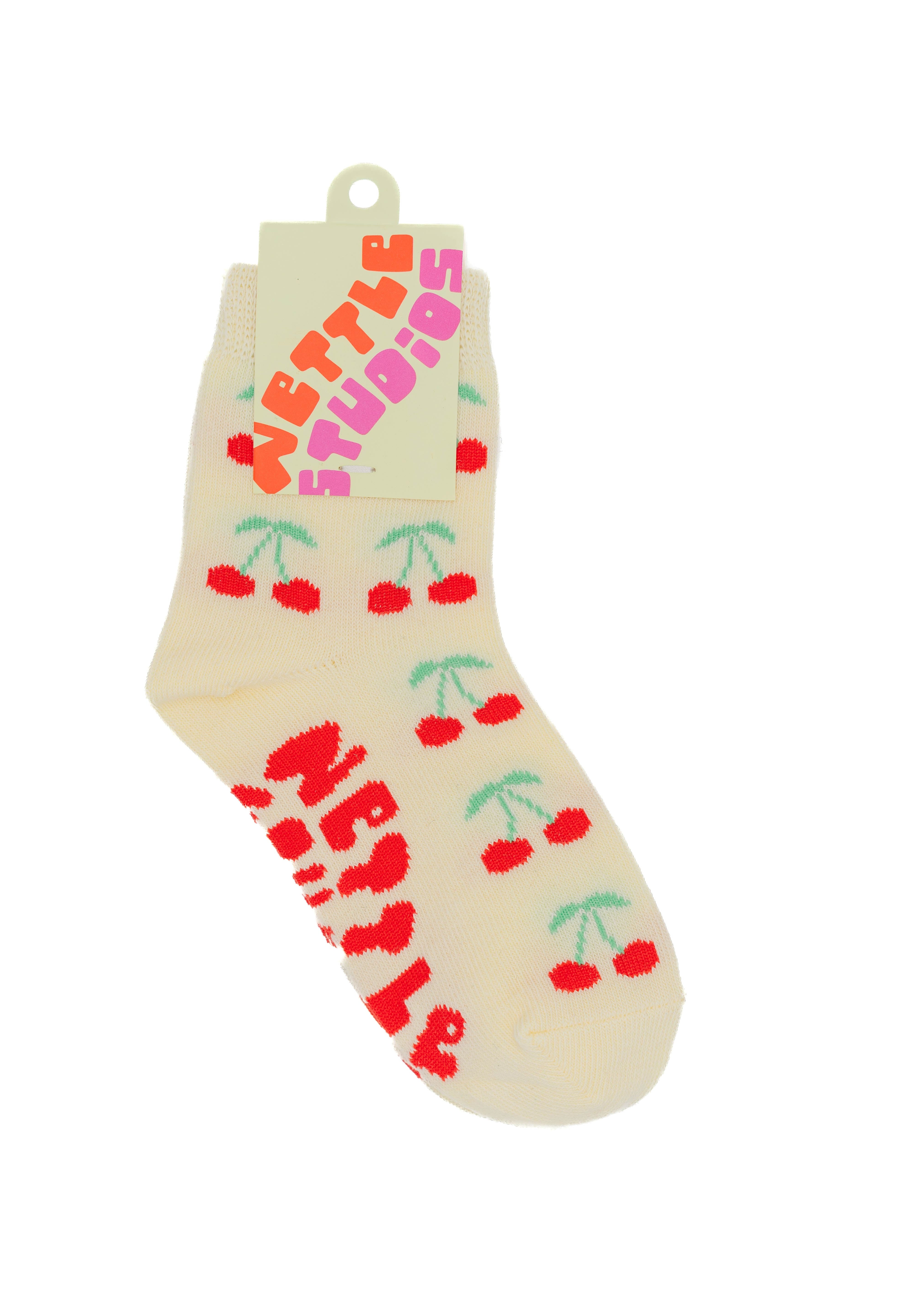 KIDS' BUTTER CHERRY SOCKS