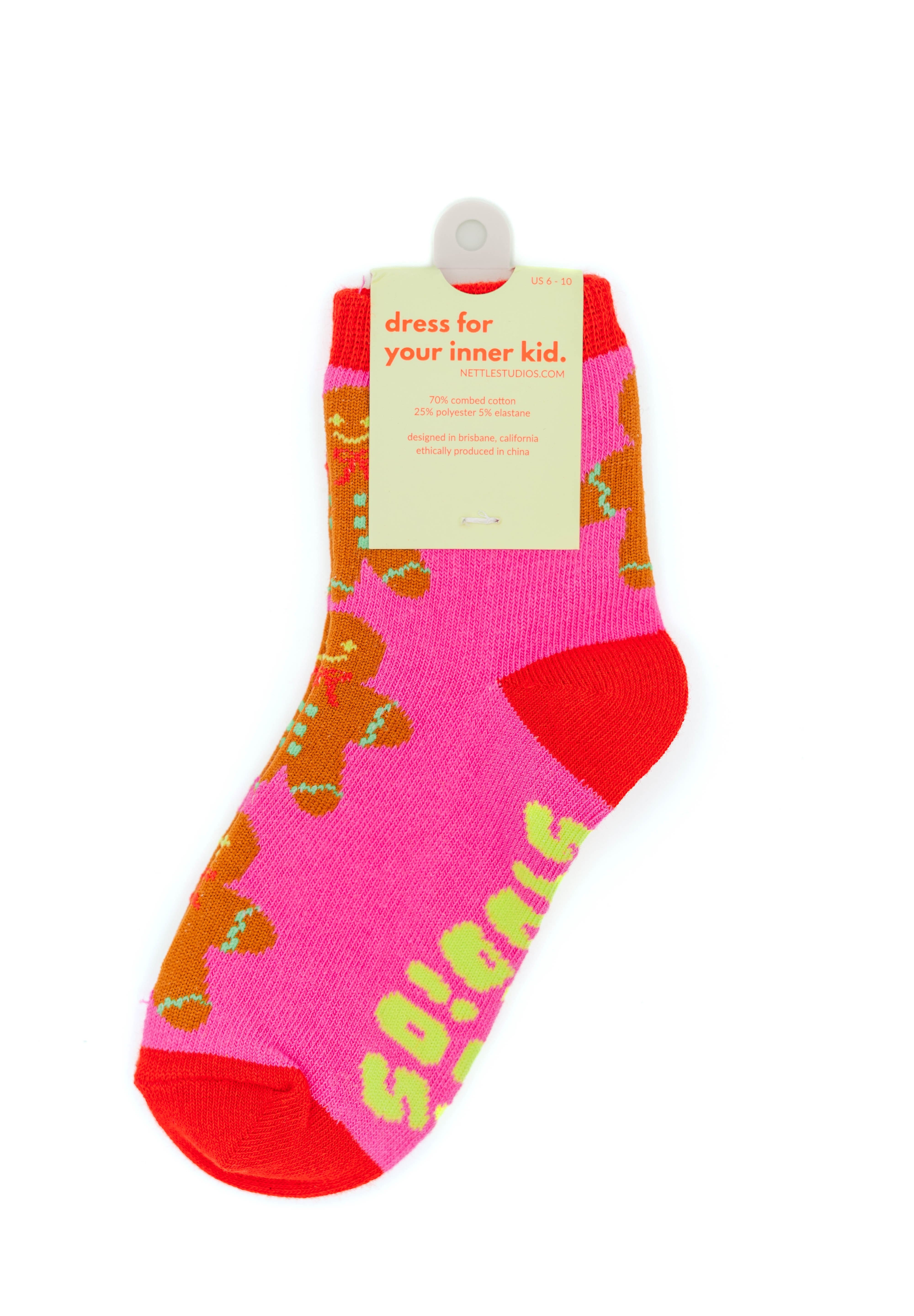 KIDS GINGERBREAD PEOPLE SOCKS
