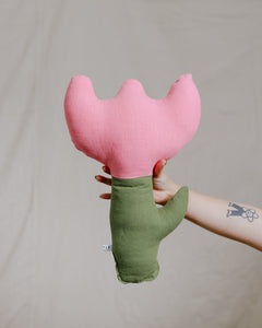 Flower Pillow - Bubble Gum & Olive (RTS)
