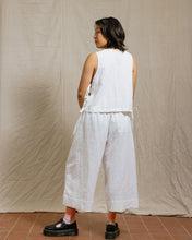 Mid Easy Pant in White Linen